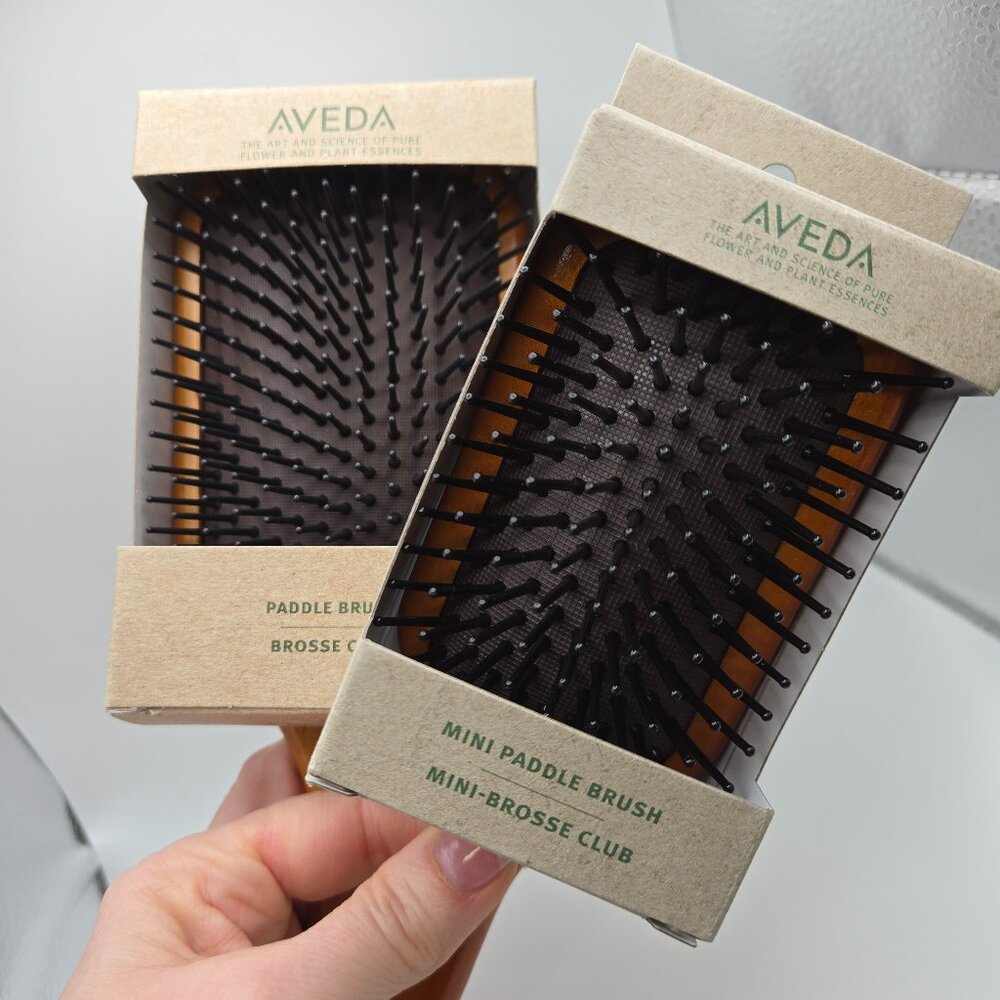 NWT Aveda Wooden Paddle Brush Set